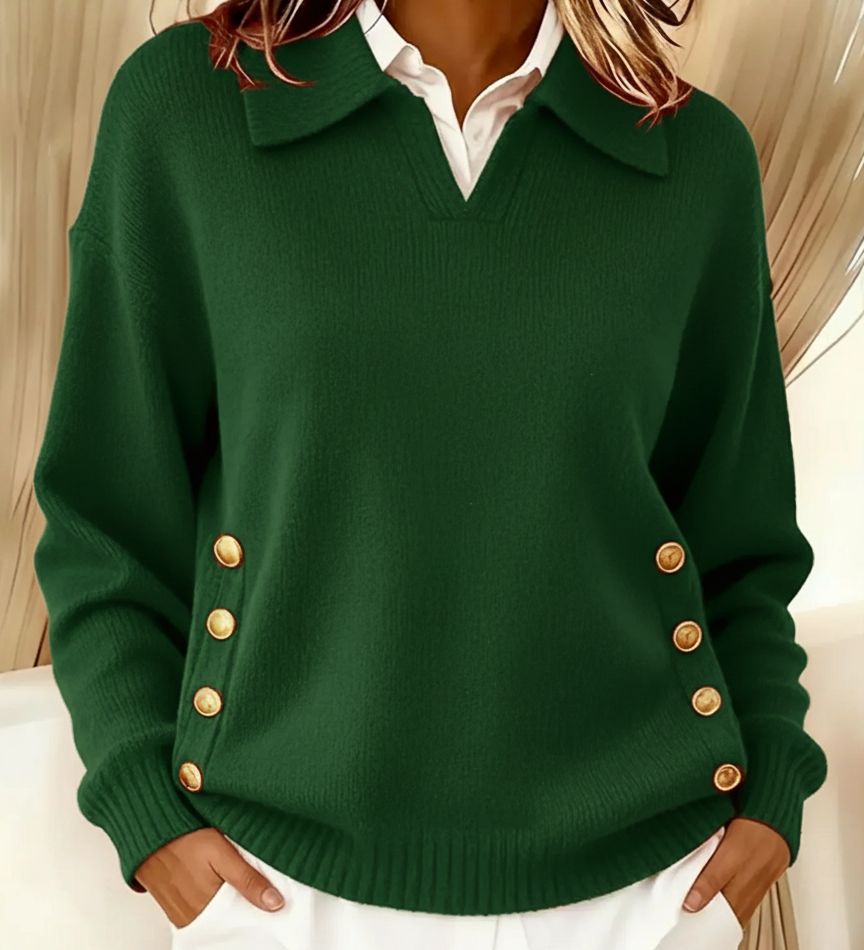 Vicenta | Pulover s Polo Ovratnikom i Dugmadi