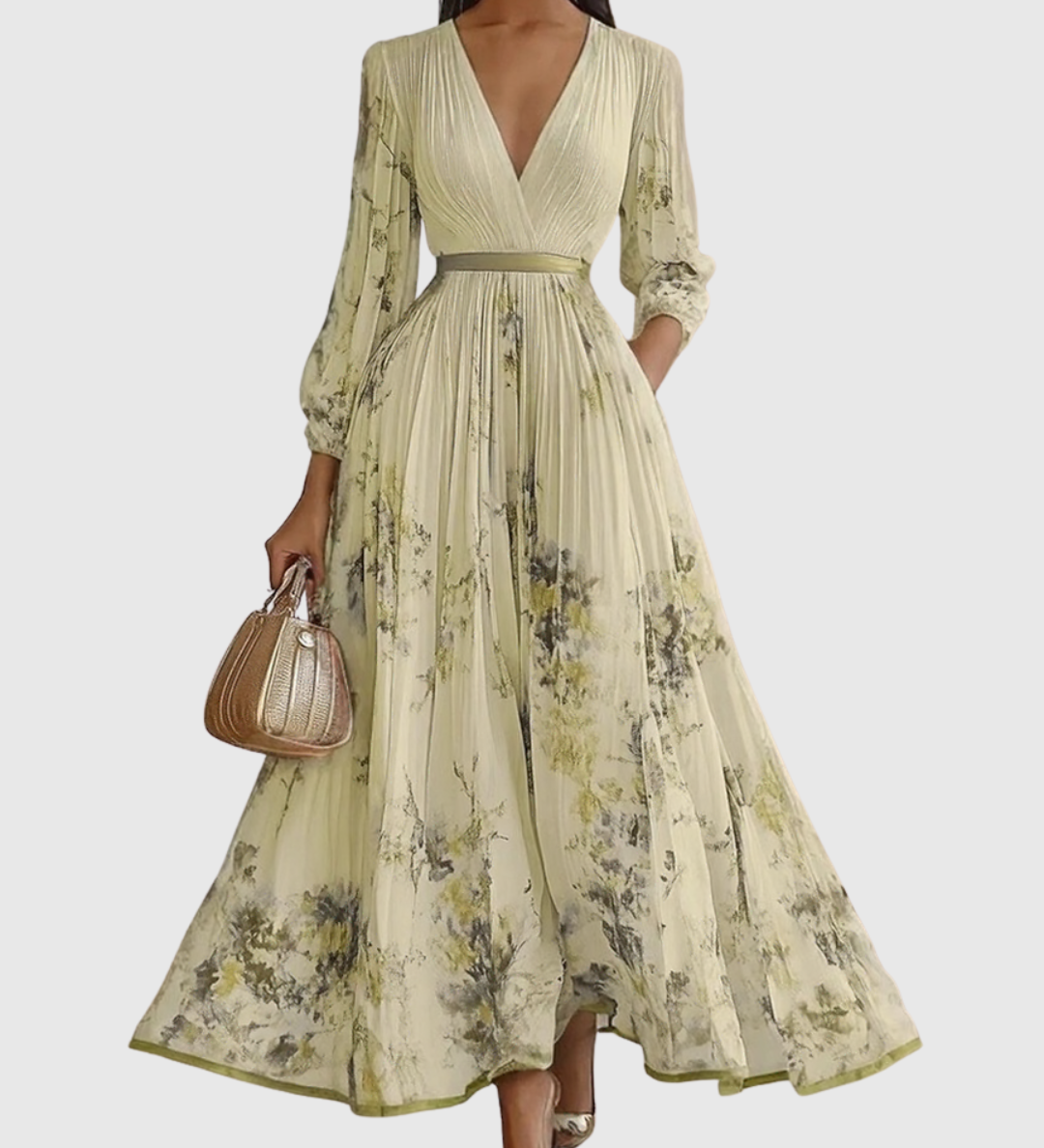 Rowella - Elegantna Plisirane Maxi Haljina