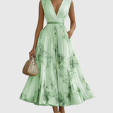 Rowella - Elegantna Plisirane Maxi Haljina