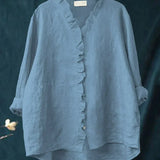 Lily | Bluza od pamuka i lana s volanima