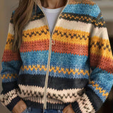 Beatrix | Kardigan Tricot Rayé Zigzag