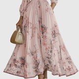 Rowella - Elegantna Plisirane Maxi Haljina