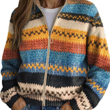 Beatrix | Kardigan Tricot Rayé Zigzag