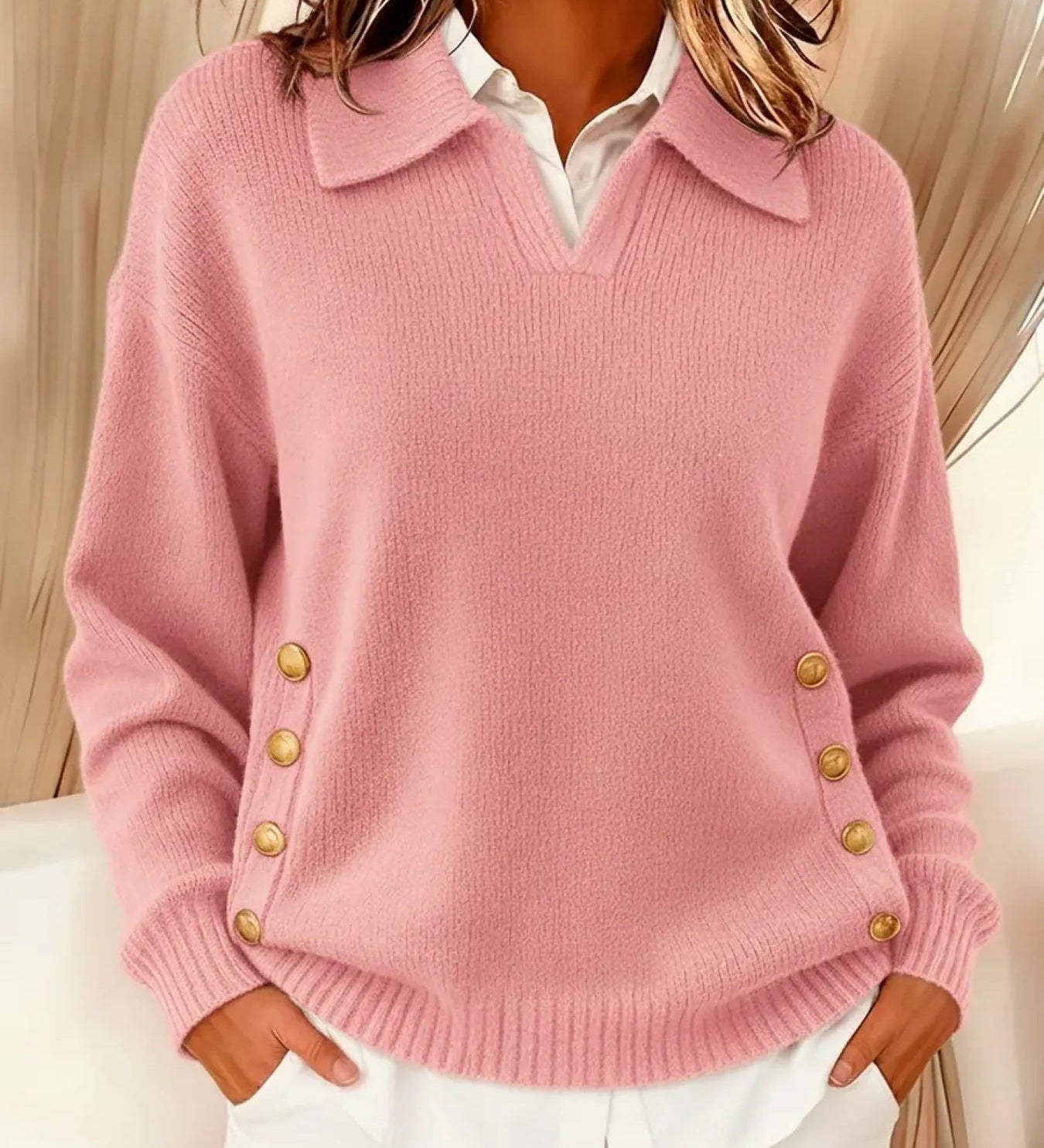 Vicenta | Pulover s Polo Ovratnikom i Dugmadi