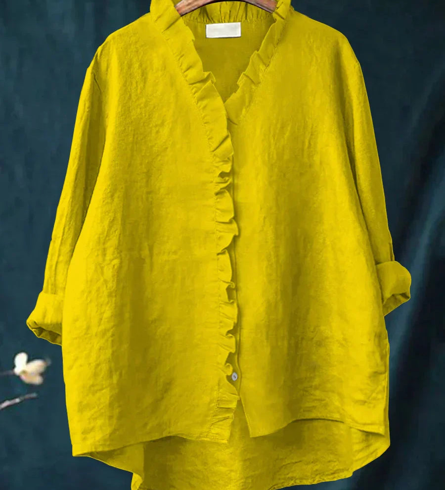 Lily | Bluza od pamuka i lana s volanima