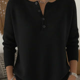 Helena | Džemper s gumbima Henley