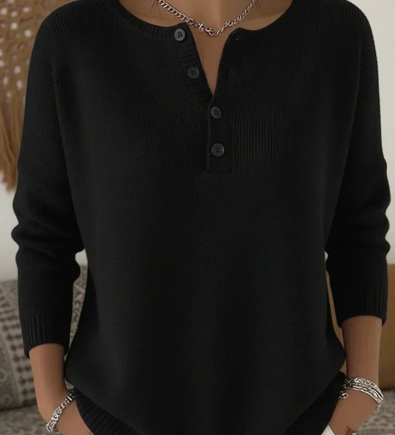 Helena | Džemper s gumbima Henley