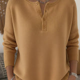 Helena | Džemper s gumbima Henley