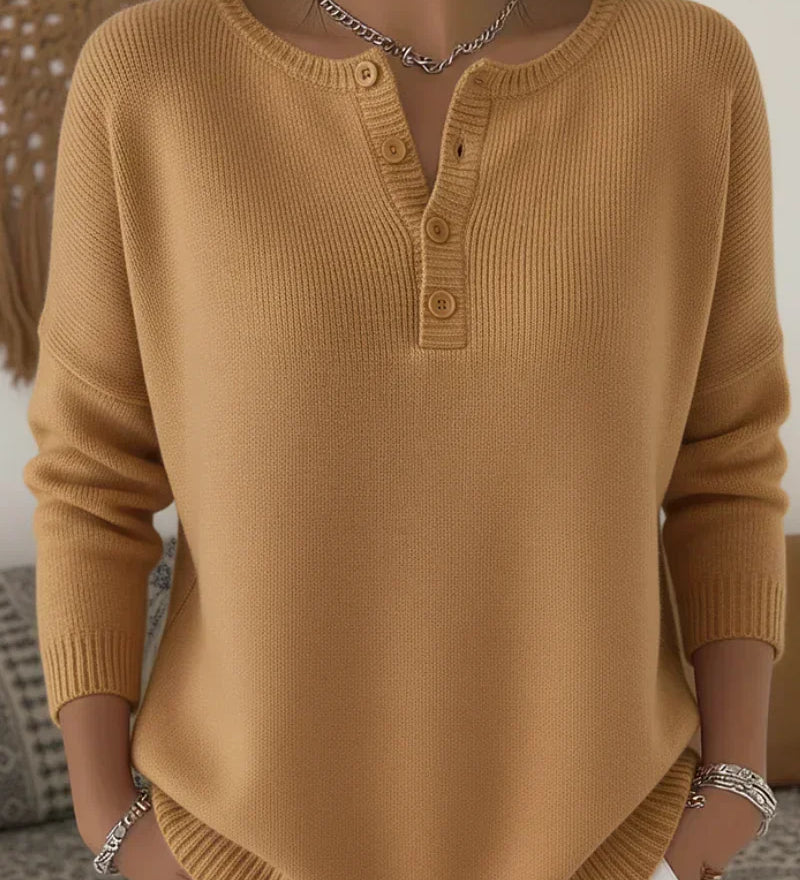 Helena | Džemper s gumbima Henley