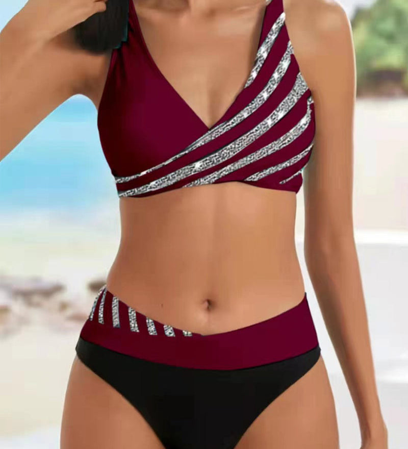 Mona | Bikini s uzorkom u toplim tonovima