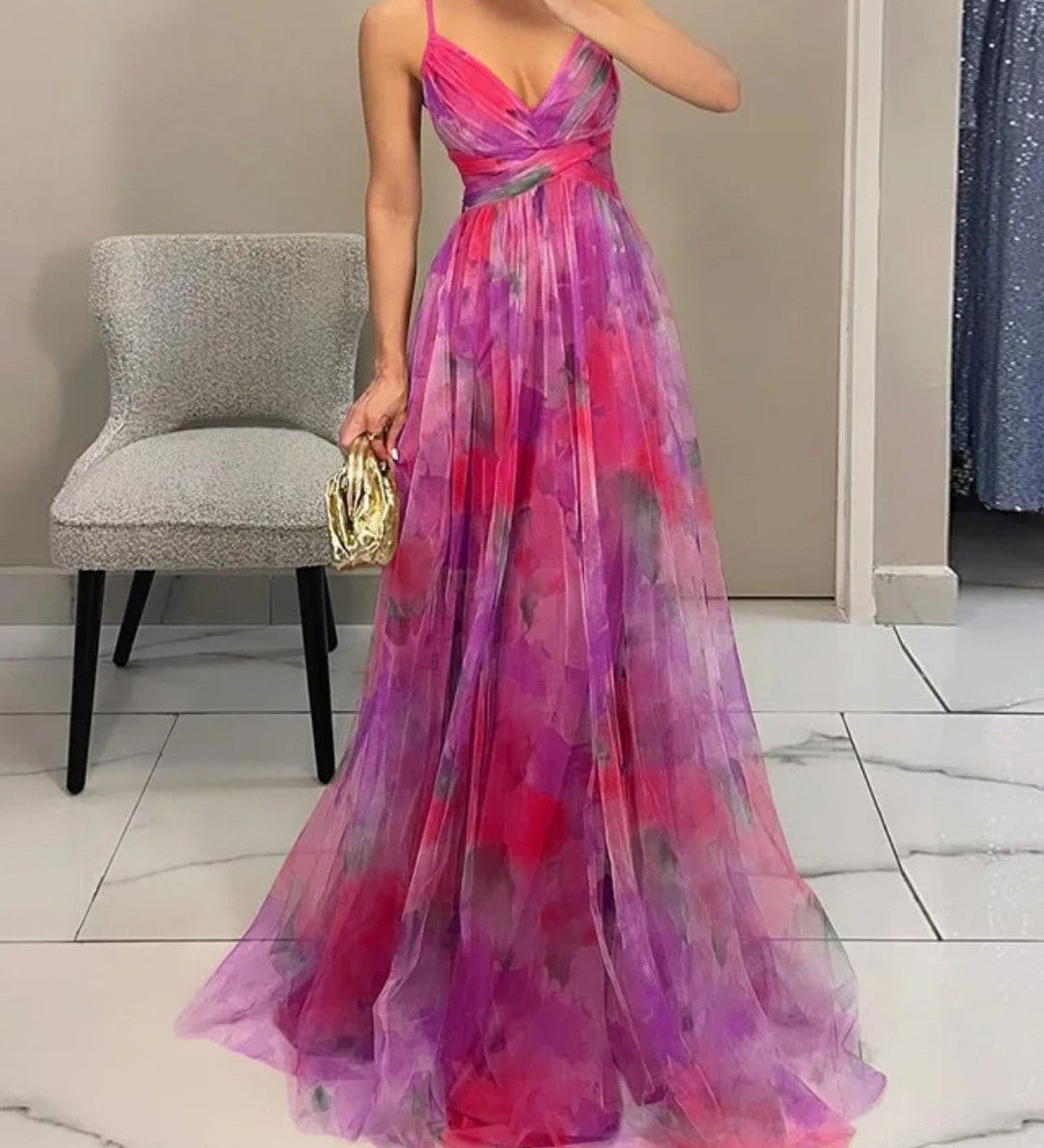Bella - Elegantna Cvjetna Maxi Haljina