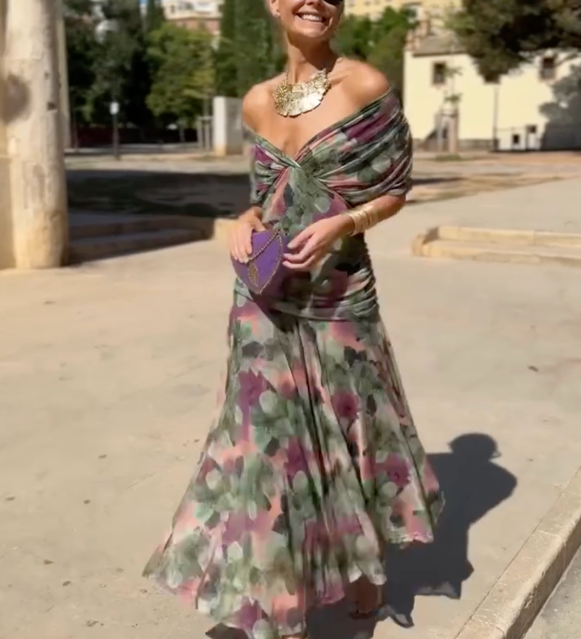 Sophia - Elegantna Cvjetna Plisirane Haljine