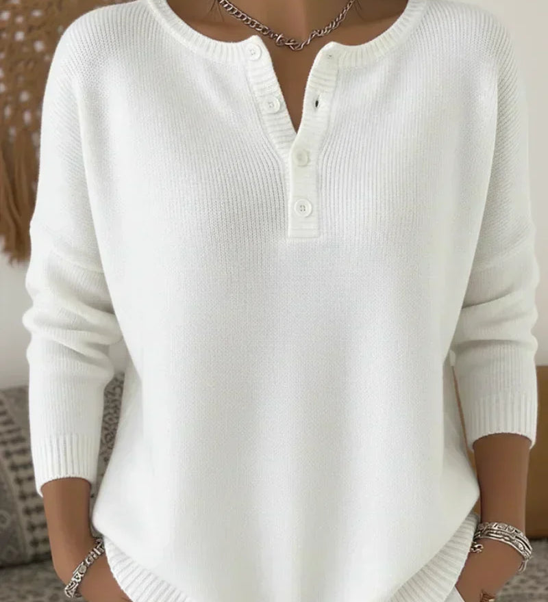 Helena | Džemper s gumbima Henley