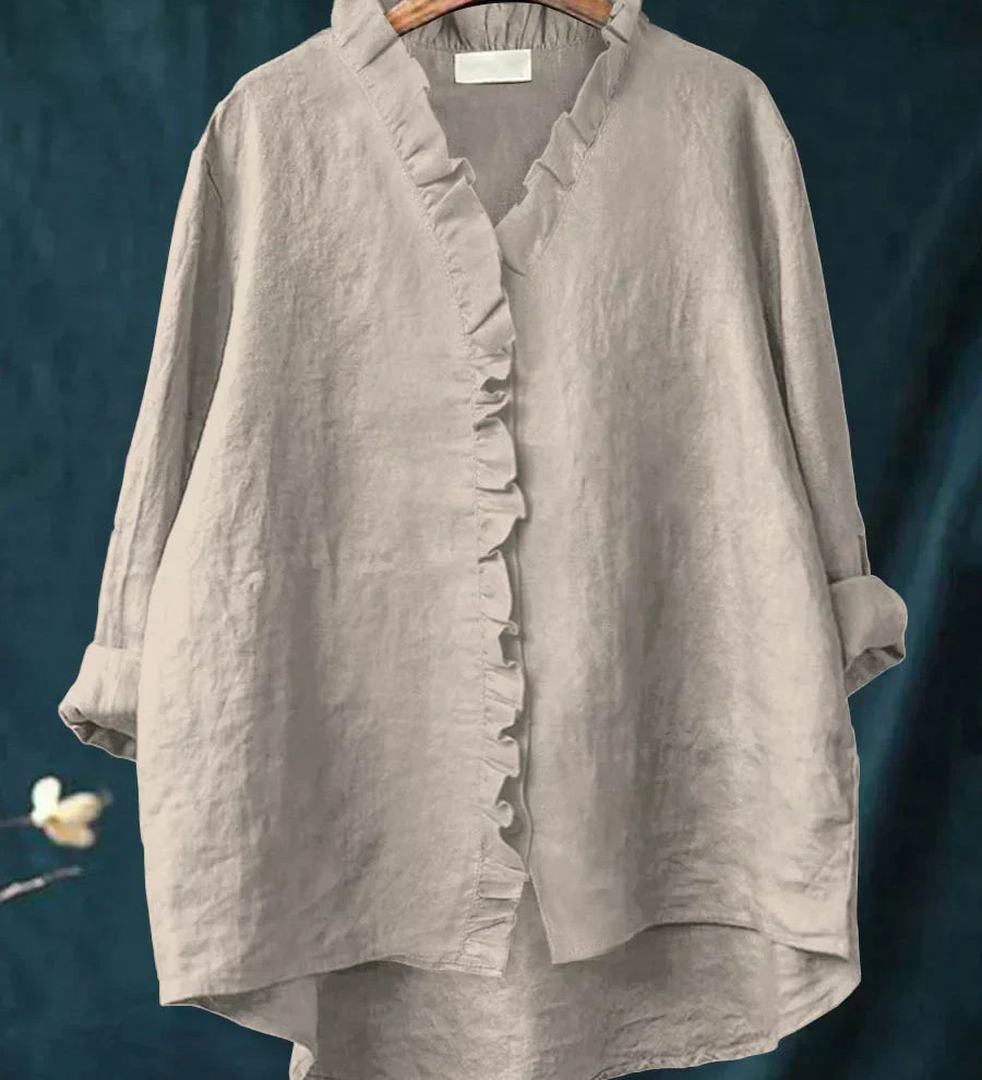 Lily | Bluza od pamuka i lana s volanima