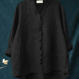 Lily | Bluza od pamuka i lana s volanima