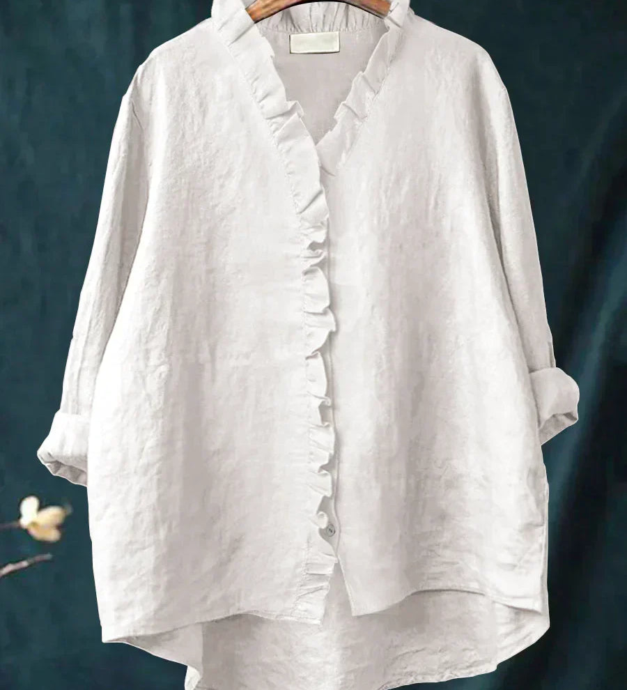 Lily | Bluza od pamuka i lana s volanima