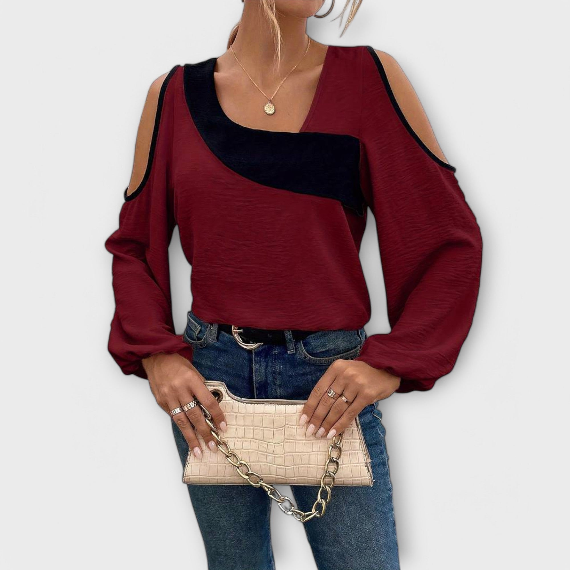Marina – Elegantna bluza s modernim kvadratnim izrezom