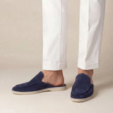 Mornarsko plava suede mule
