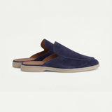 Mornarsko plava suede mule