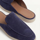 Mornarsko plava suede mule