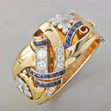 Vintage zlatni plavi zirconijski prsten