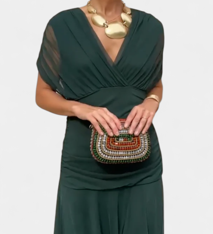 Sophia - Elegantna Cvjetna Plisirane Haljine