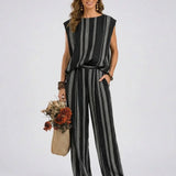 Alessia - Elegantni dvodijelni set s prugama
