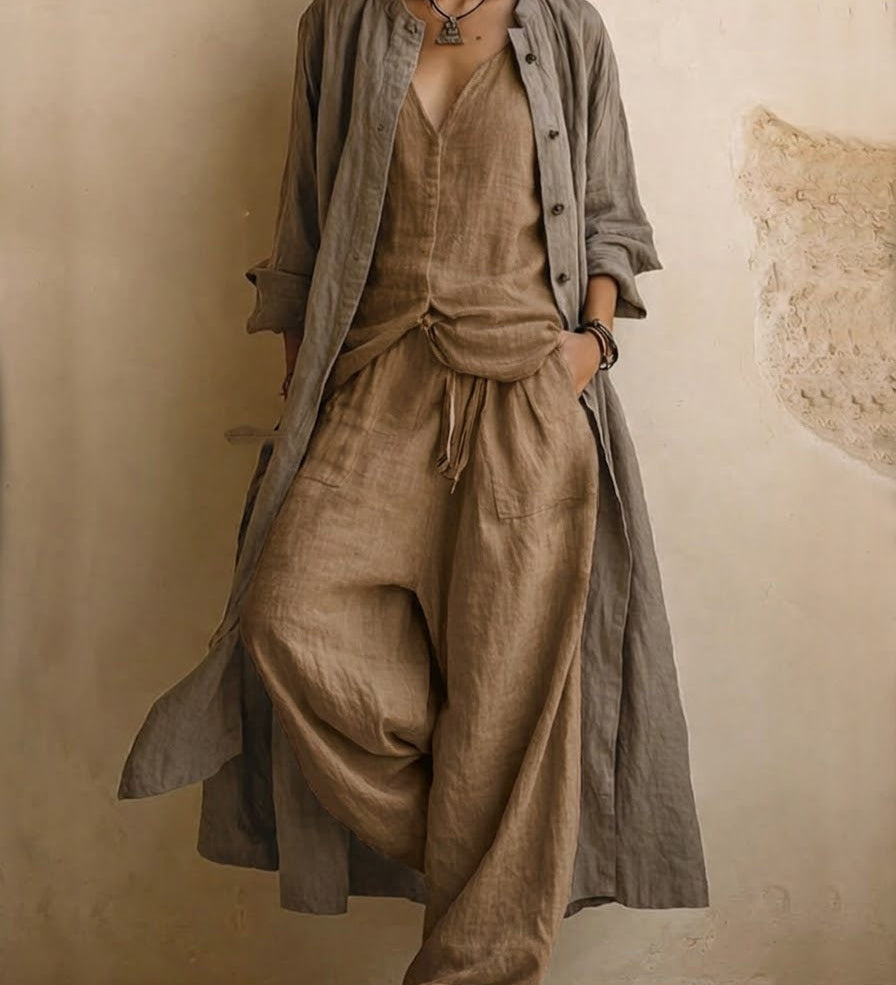 Boho laneni miks 3-dijelni set